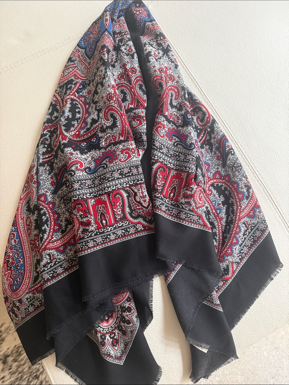 Vintage Large Italian Scarf 100% Polyester